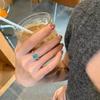 S925 Stylish Silver Ring With Colorful Gemstone Accents And Eyecatching Shape Geometric