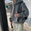 Hooded Sweatshirt Texture Women Vintage 2024 Autumn Y2k Loose Long Sleeves Pocket Hoodie Tops Chic Luxury High Quality Pullover