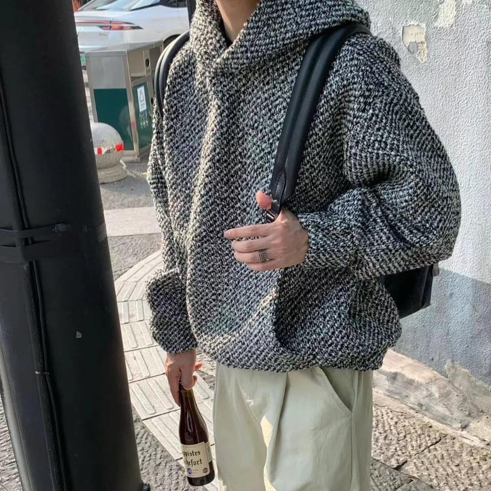 Винтажная текстура с капюшоном толстовка женская 2024 осень Y2k свободные длинные рукава — фото 9