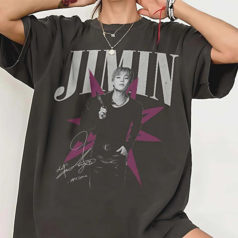 Vintage BTS Shirt Retro Kpop Bangtan Members Tee Gift for ARMY 2026 Summer Men Women Fashion Cotton Y2K Oversized T-shirt