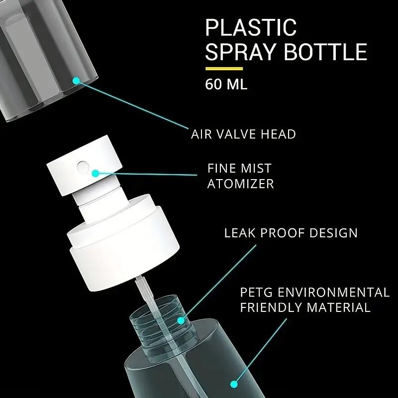 Refillable Spray Bottles Alcohol Atomizer Mini Fine Mist Liquid Containers for Skin Care Makeup Travel Accessories