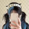 Y2K Punk Rivet Headband Hollow Out Leather Buckle Hairband Subculture Steampunk Hair Hoop  Women