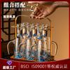 Crystal Glass Whiskey Decanter Set With 6/10 Matching Cups Modern Minimalist Barware Home Party Gift