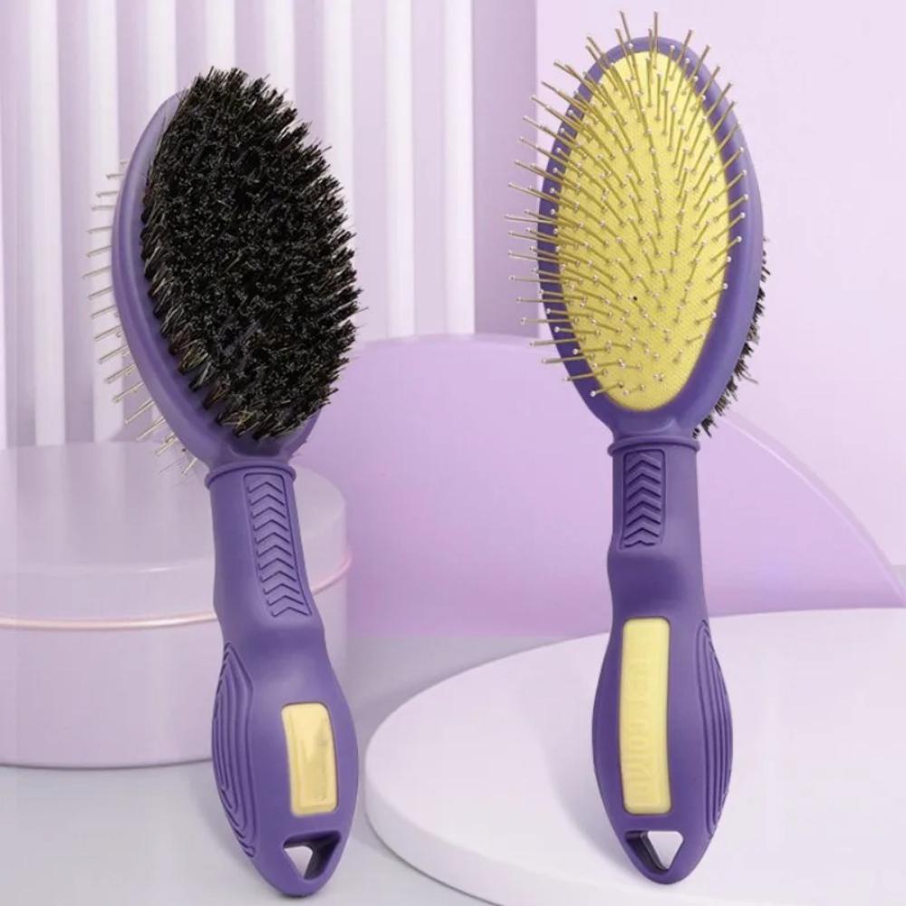 Dog Comb Double Sided Dog Brush Pet Hair Remover Massage Dogs Brush Pet Grooming Comfortable Handle Dogs Hair Brush Pet Supplies