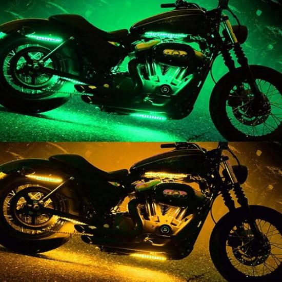 2Pcs 11.8in 18Leds RGB Motorcycle LED Strips Light 2x18LED RGB Light Strips
