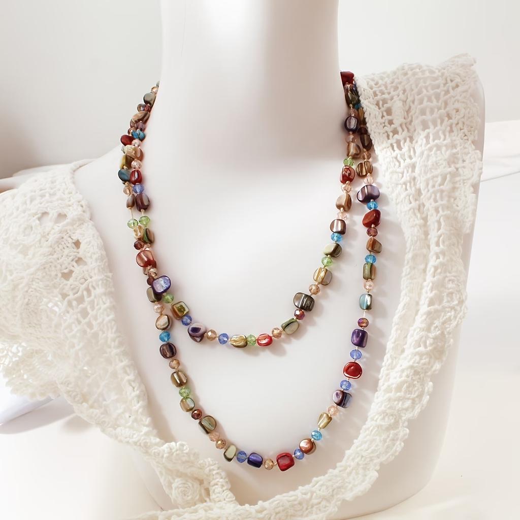 Bohemian Holiday Purple Coffee Shell Necklace Jewelry