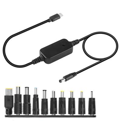 CERRXIAN USB C auf DC PD Adapterkabel mit 10 Steckerchips zu DC Stromkabel Ausgang Einstellbare Spannung PD Schnellladekabel 50CM Typ-C