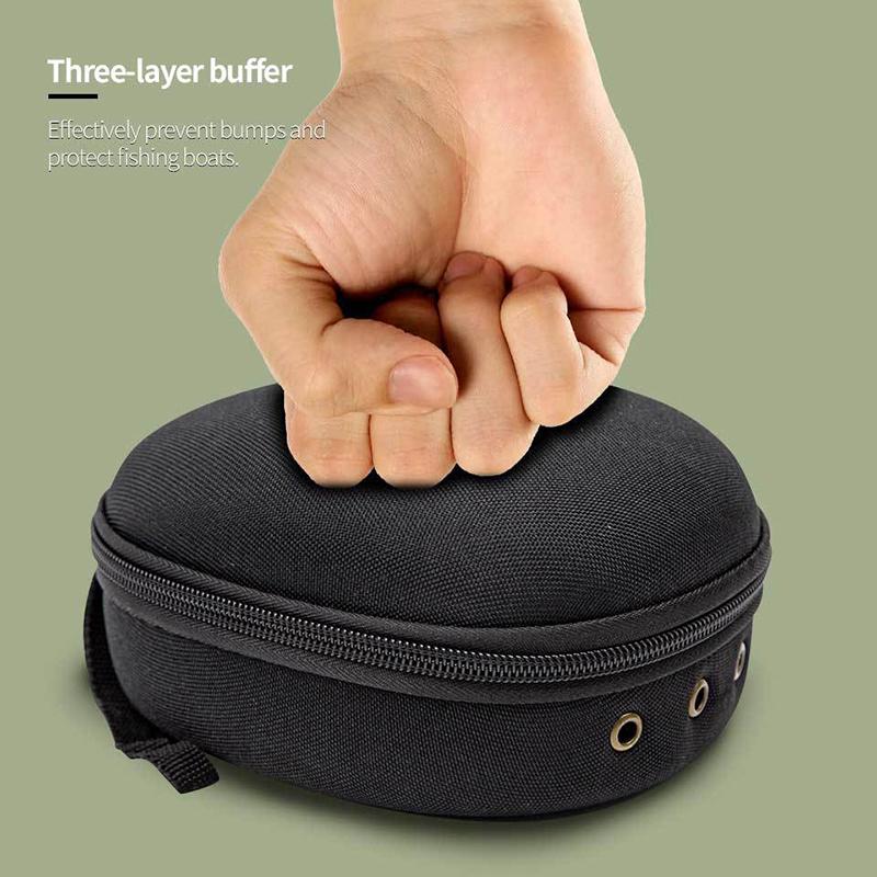Portable Fishing Reel Bag Protective Case Black 16.5Cm Waterproof Eva Outdoor Cover Boxs For Spinning Reel Fishing Tools Tackles