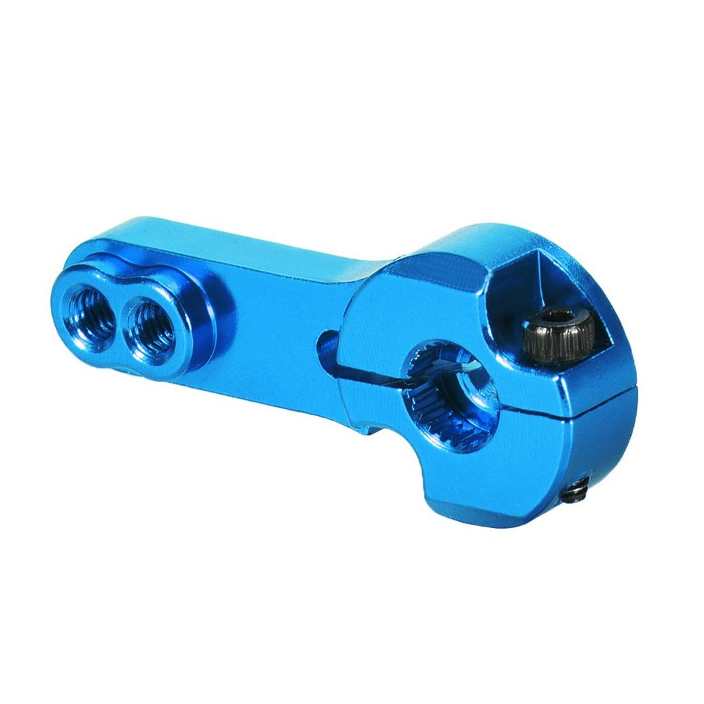 Uxcell 25T Aluminum Servo Horn with M3 Thread, Metal Steering Arm for Futaba Sabox Xcore RC Car Truck Buggy Airplane, Blue, Pack of 5