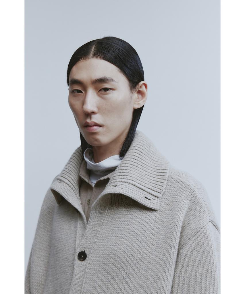 YOUTH Heavy-Weight Knit Cardigan - Melange Beige