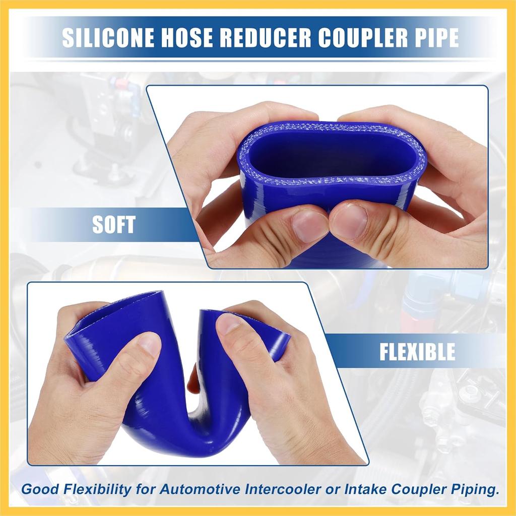45 Degree 3 Inch to 3.5 Inch ID 4Ply Car Elbow Reducer Silicone Hose Coupler Intercooler Tube Intake Piping Blue 76-89mm Auto Replacement Parts