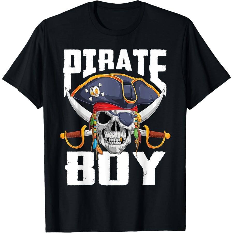 Family Skull Pirate Boy Jolly Roger Crossbones Flag T-Shirt S чёрный
