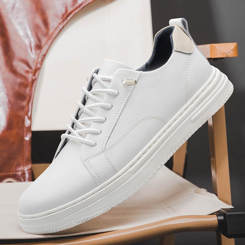 Genuine Leather Mens Casual Sneakers New Fashion Lace-up Shoes Luxury Brand Male Vulcanized Shoes Versatile Skateboard Footwear