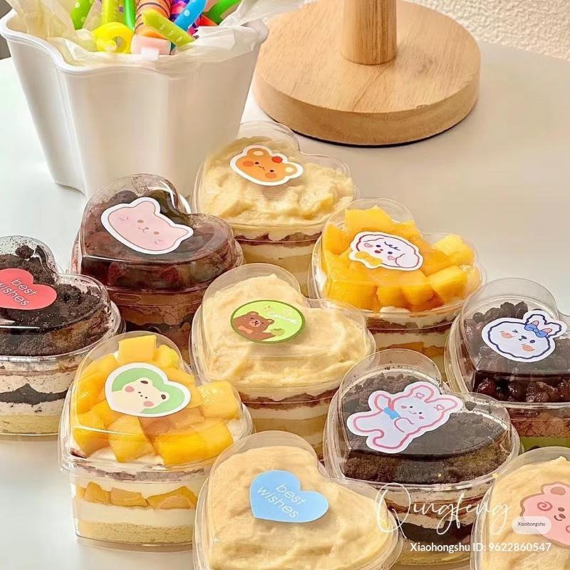 10/20/30Pcs Disposable Transparent Plastic Mousse Cup Mini Heart Shaped Pudding Dessert Cup For Hotel Party And Sweet Shop