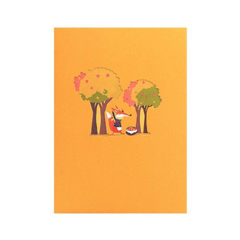 Harvest Forest Animals Thanksgiving Popup Card  3D Greeting Card Funny Birthday Card Thanksgiving Dinner Card 1