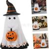 Resin Ghost Pumpkin Ornament Cute Ghost Holding Pumpkin Statue Home Decoration Statuette