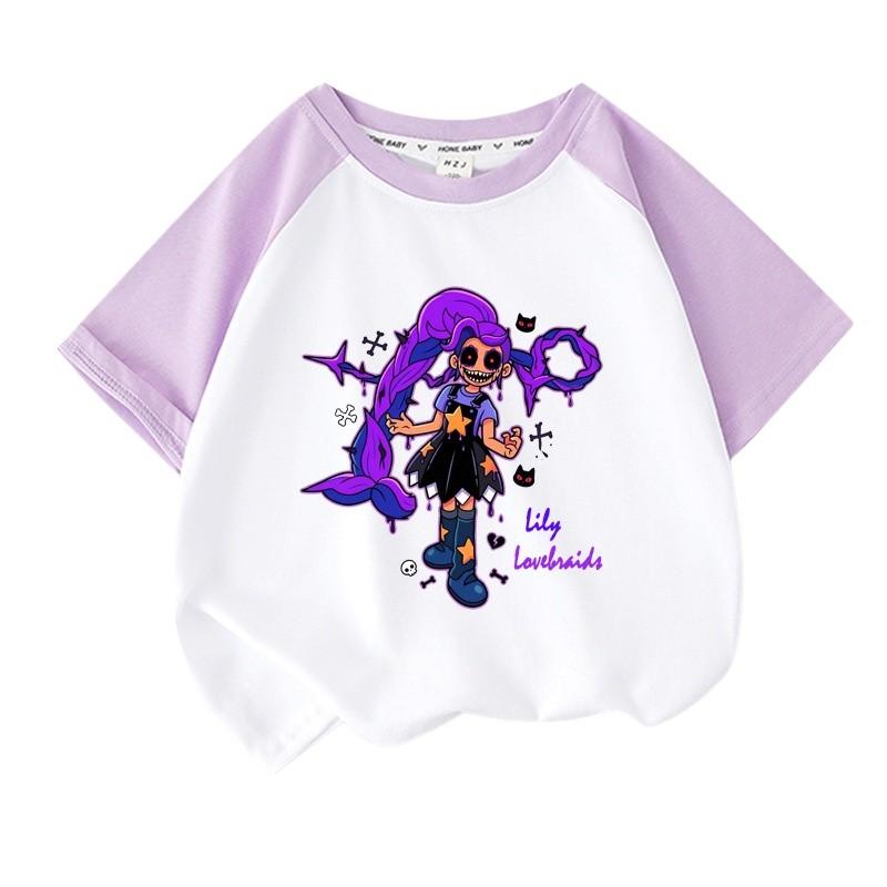 Girls Lily Lovebraids Printed Raglan Sleeves Casual T-Shirt