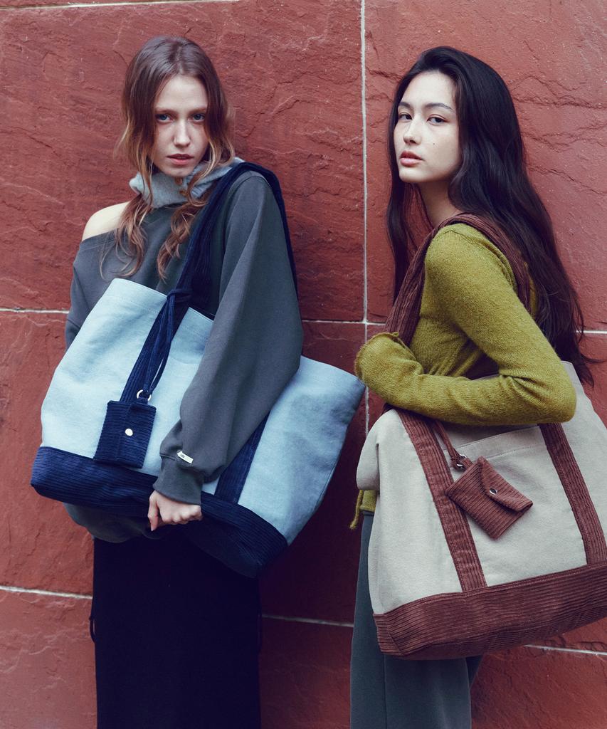 Citta Corduroy Canvas Big Shopper Bag_Cta938(Blue)