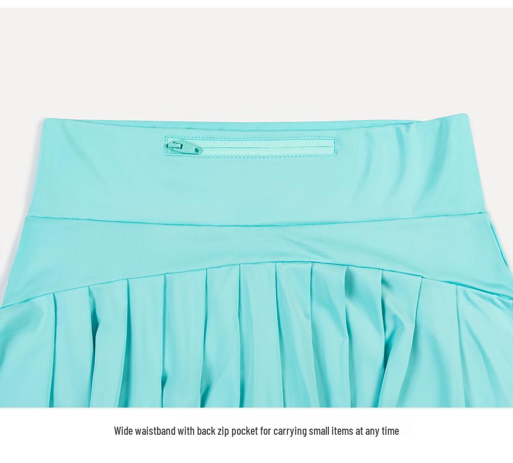 Women's Silk Grid Anti-Exposure Yoga Skort - Spring/Summer Sweat-Wicking Badminton & Tennis Training Skirt