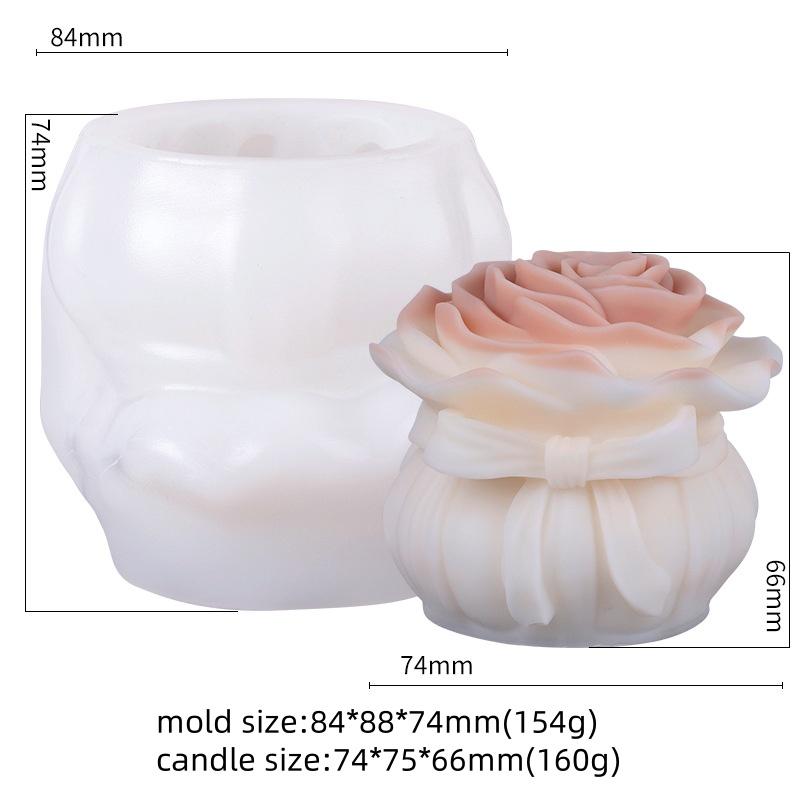 DIY Rose Candle Silicone Mold Handmade 3D Simulation Eternal Rose Soap Resin Chocolate Cake Making Mold Wedding Decoration Gift