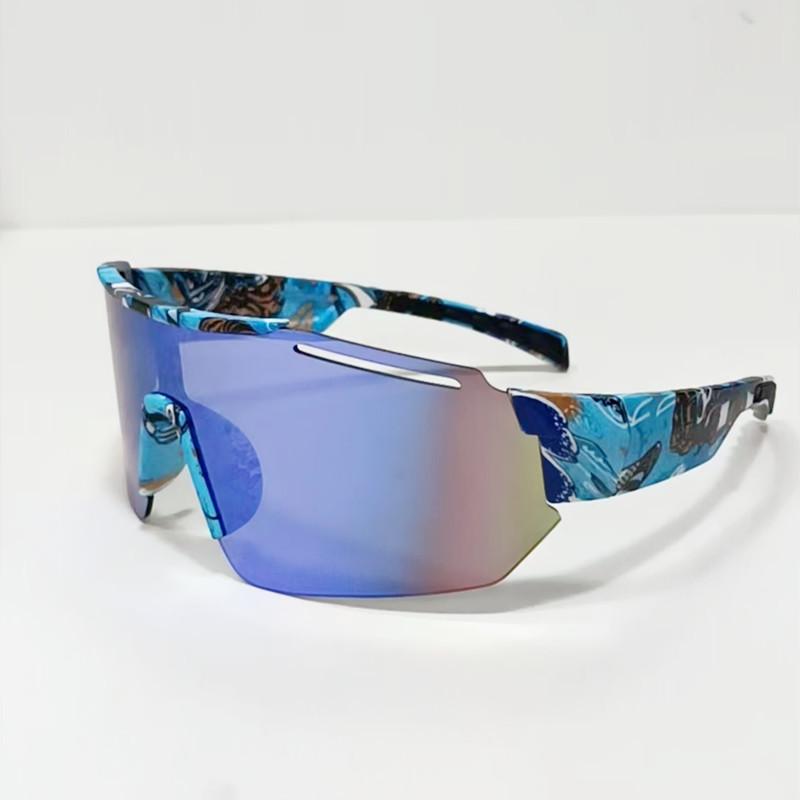 

Cross Border European American Fashion Sunglasses With Genuine Film Plated Large Frame Outdoor Cycling Glasses Unisex Colorful Sports
