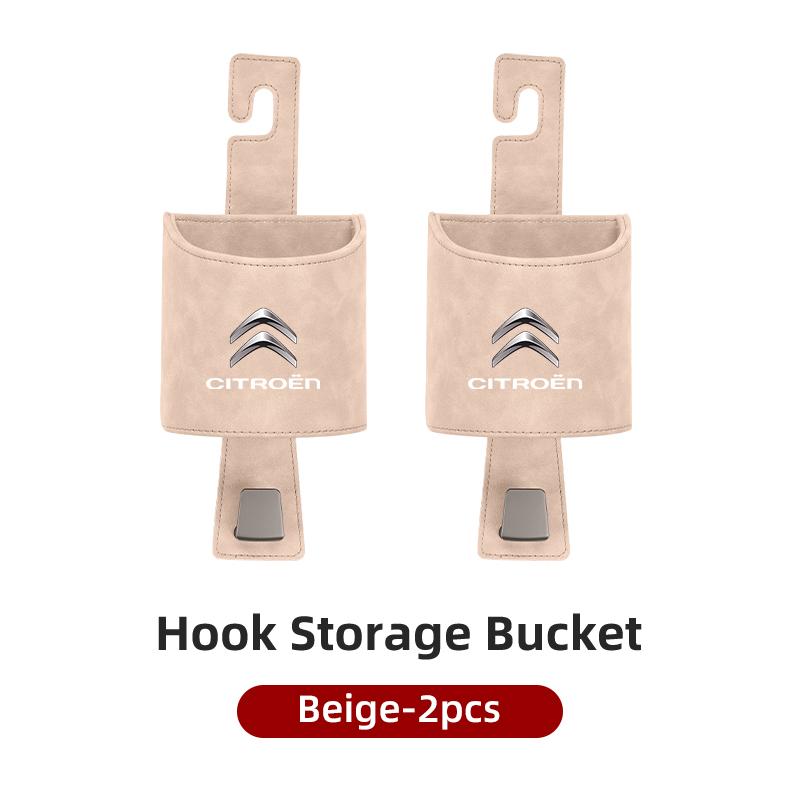 Car Fur Seat Back Water Cup Holder With Hook Drink Rack Storage Pocket For Citroen C4 C3 C5 C1 C2 Berlingo Celysee Cactus