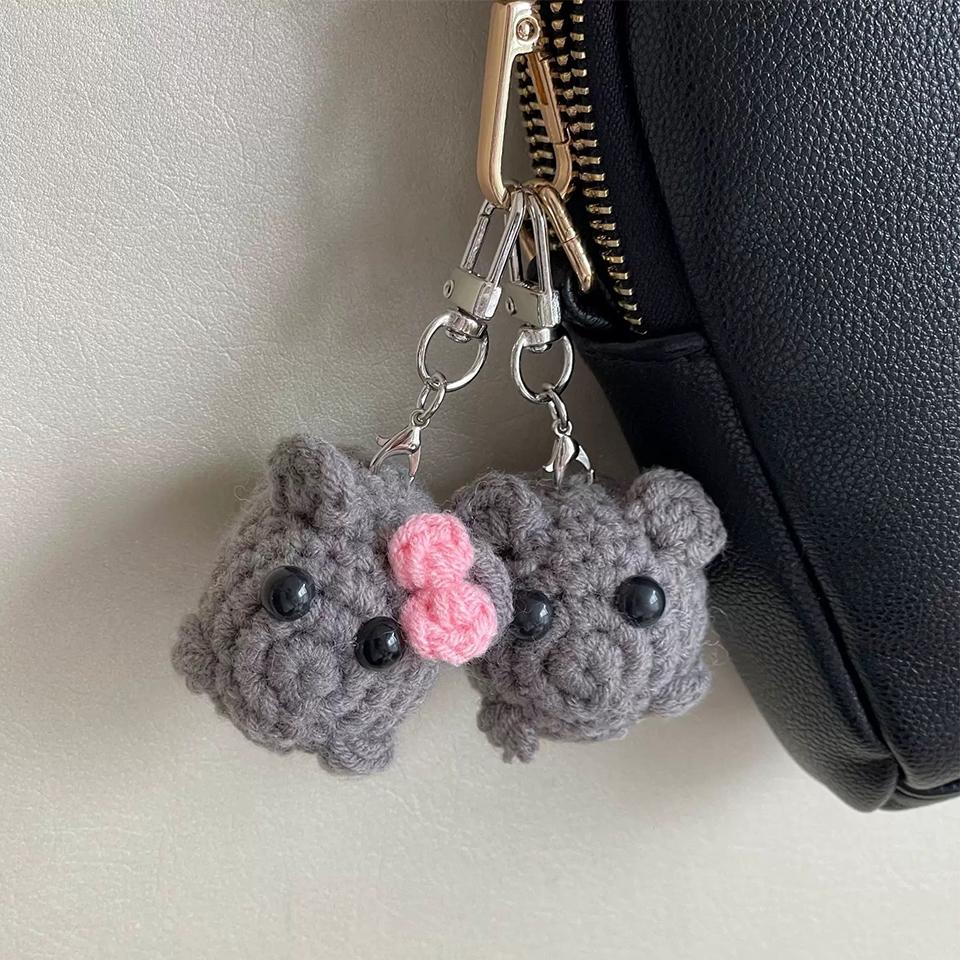 Meme Trieste Hamster Pluche Speelgoed Trieste Hamster Ring Voor Accessoires Tas Grappige Hanger Sieraden Fans Cadeautas Bedeltje