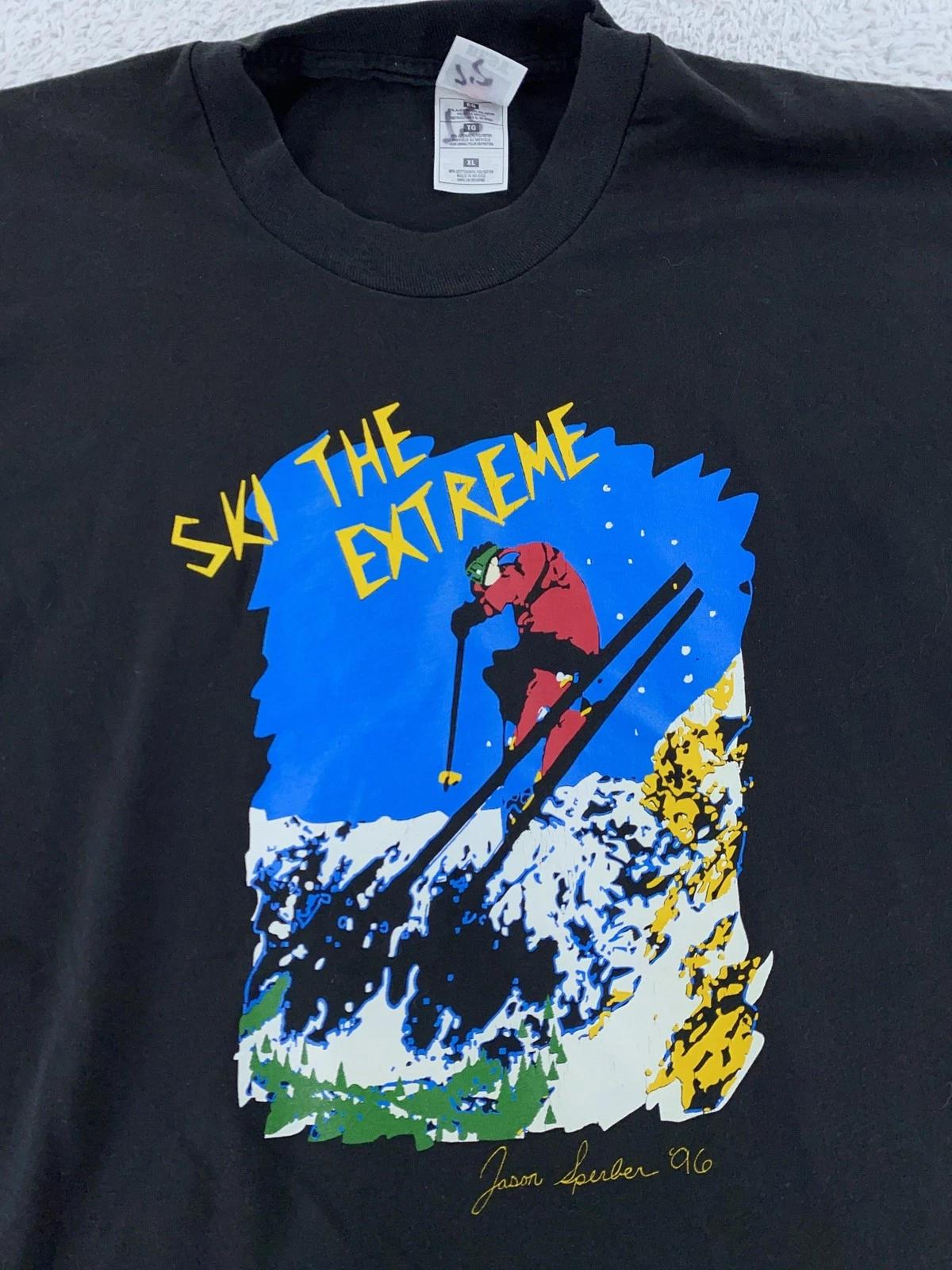 

Vintage Ski The Extreme Shirt Mens Large Winter Sports Skiing 90s Graphic Tee 3XL