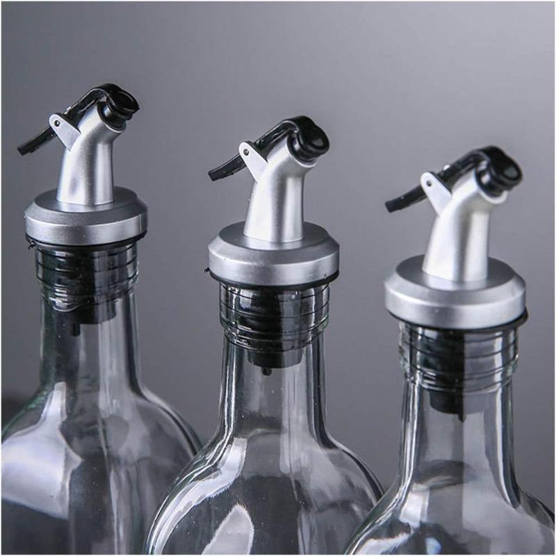 4PCS Oil Bottle Stopper Lock Plug Seal Leak-proof Nozzle Sprayer Cocktail Cap Liquor Dispenser Wine Stopper Wine Accessories