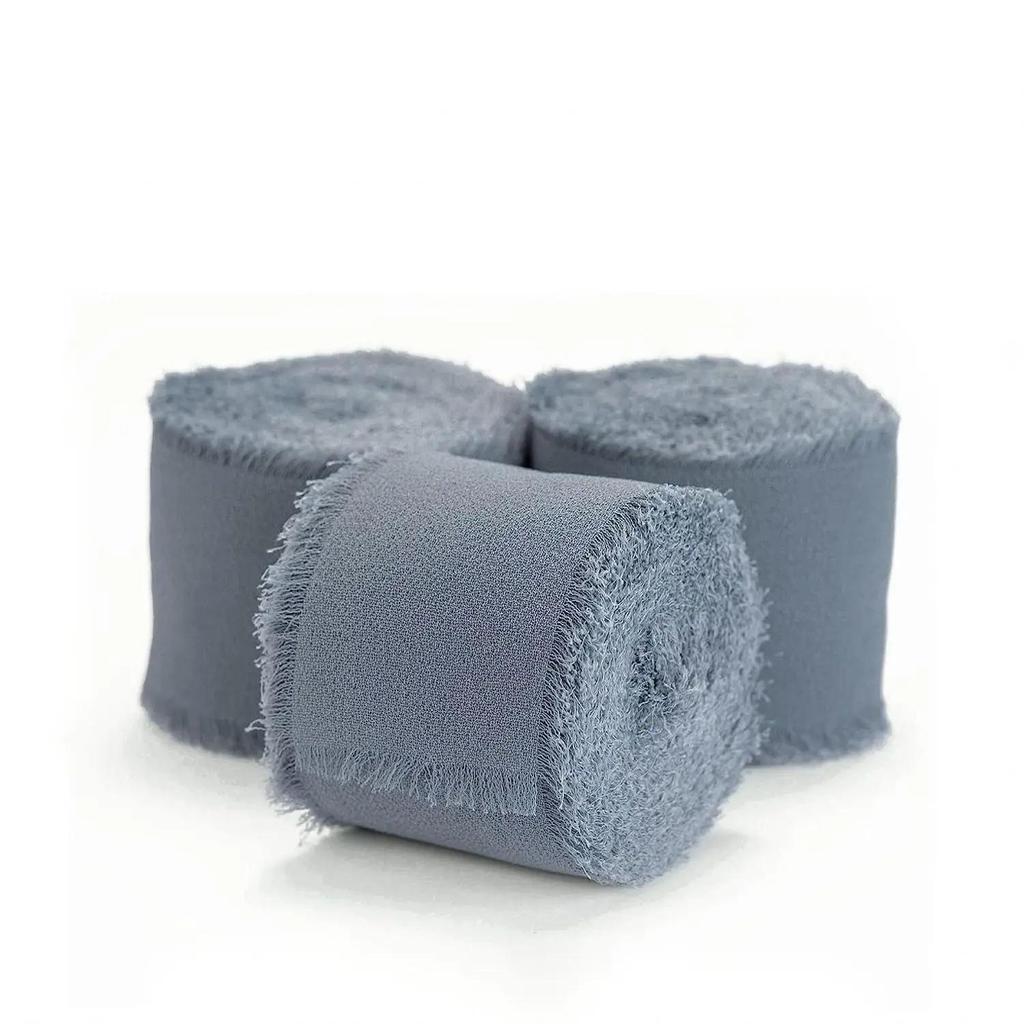 3 rolki 4 cm * 3 m ręcznie robiona wstążka w kolorze baby blue do pakowania prezentów wstążka z postrzępionymi krawędziami do dekoracji rzemieślniczych bukietów ślubnych