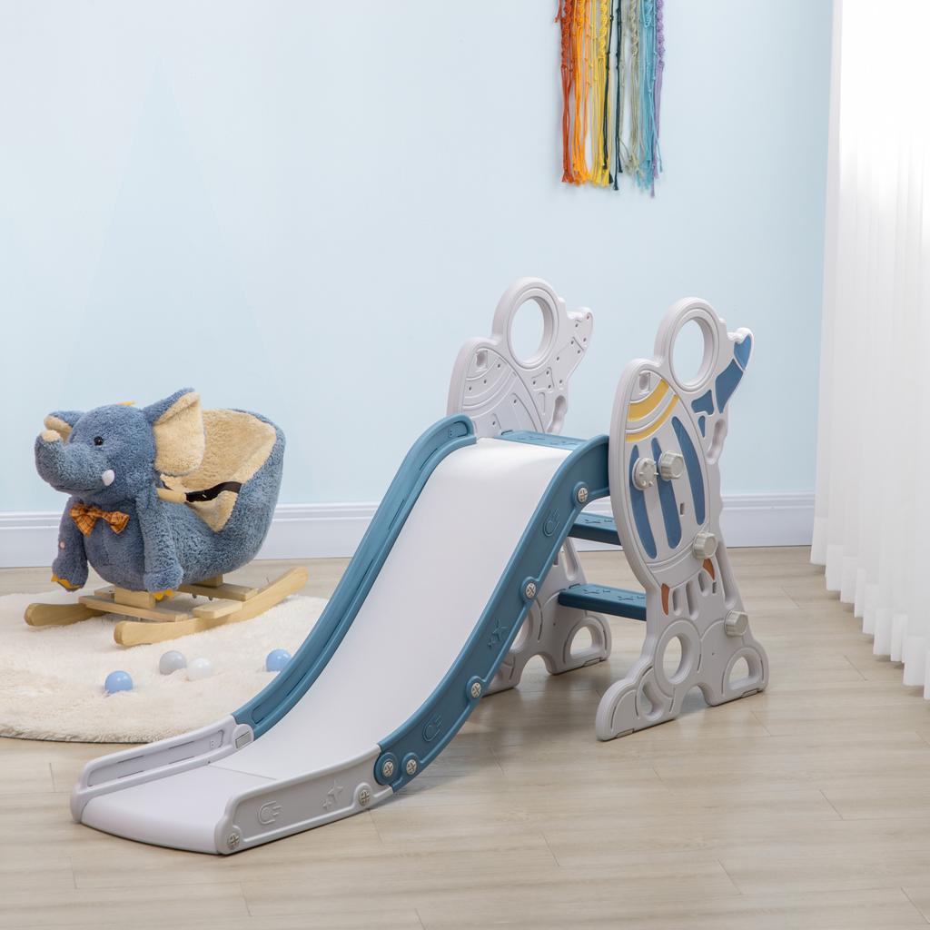 Space-Themed Baby Slide, Indoor Freestanding Kids Slide, for Ages 1.5-3 Years - Blue