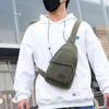 Canvas Men's Chest Bag Solid Color Sports Knapsack Cool Shoulder Crossbody Bag Outdoor