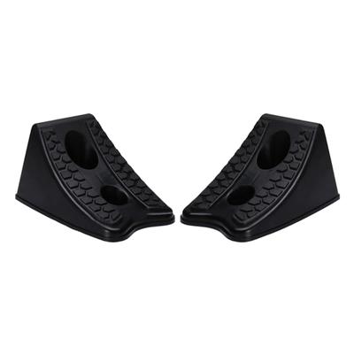 2Pcs Vehicle Wheel Tire Chock Stop Block Wheel Slip Resist Base Tire Support Pad Heavy Duty Wheel Stopper Control Black