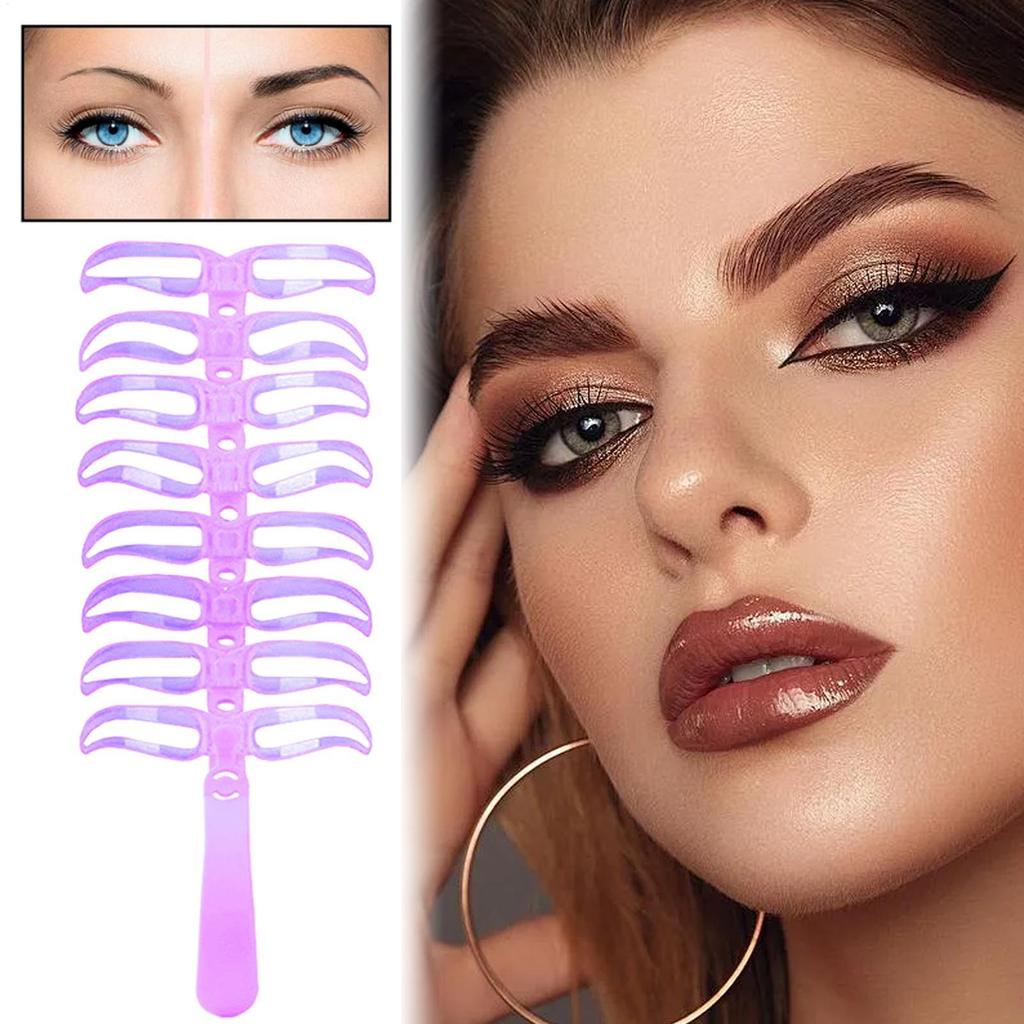 Eyebrow Shaping Template 8 in1 Reusable Eyebrows Shaper Stencils Kit Grooming Card Definition Brow Makeup Tools Accessories