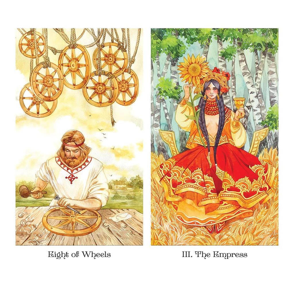 Kancharo 78-Karten Tarotkarten-Set [Tarot des Goldenen Rades] Enthält japanische Tarotkarten-Anleitung & Beutel (Authentisch)