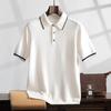 Men's Versatile Cashmere Knit Polo Shirt - Short Sleeve, Lapel, Fashionable Casual Style for Spring and Autumn