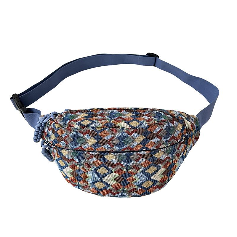 Retro-Karo-Tasche, literarisch und vielseitig, Brusttasche für Mädchen 2025, Umhängetasche, Knödeltasche, neue High-End-Nischen-Handy-Bauchtasche