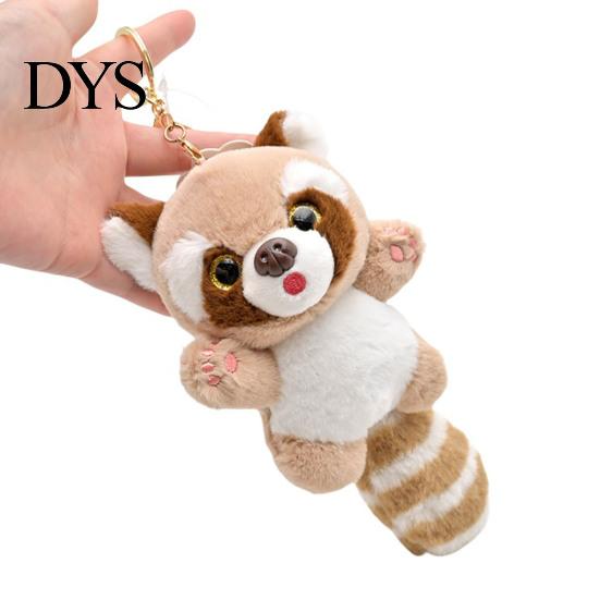 Puppe Schlüsselanhänger Waschbär 3D Augen Niedlich Langer Schwanz Plüschtiere Schmuckstück Weiches Hängendes Stofftier für Schlüsselanhänger Anhänger Rucksack Dekoration Mädchen Geschenk Plüsch