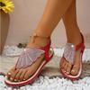 Luxury Women Sandals 2025 Summer Fashion Rhinestones Women Slippers Outdoor Beach Flats Women Casual Clip Toe Sandalias De Mujer