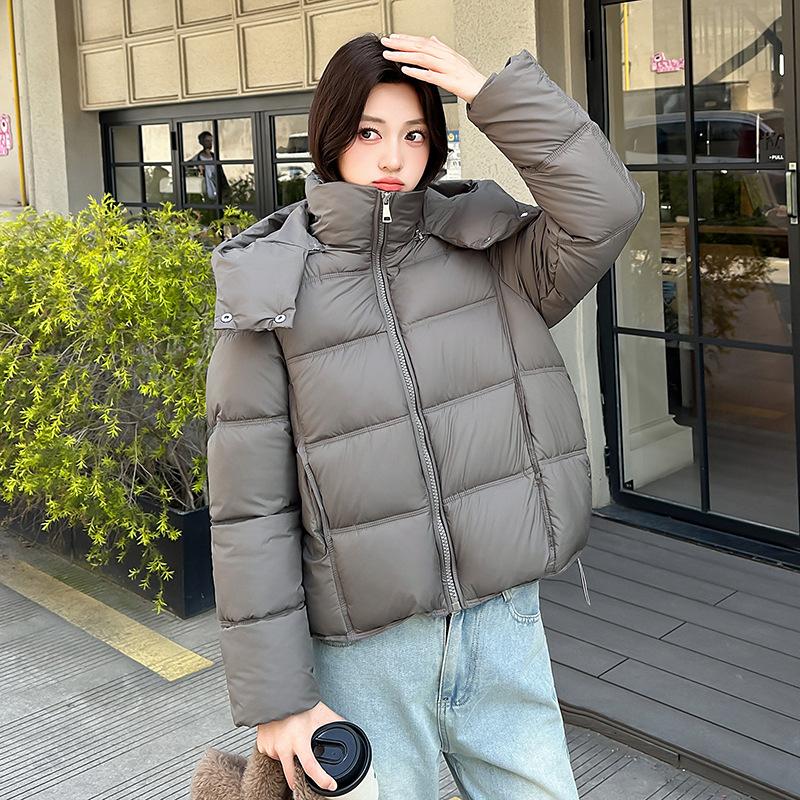 Puff cotton clothes women's winter new short hooded loose bread clothes thickened warm student jacket