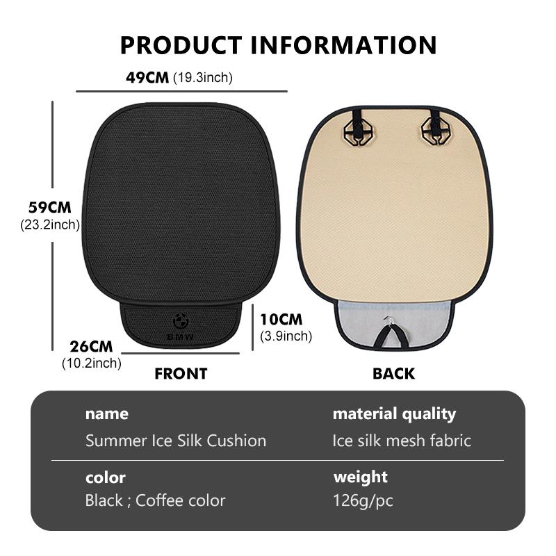 BKSN4 Cool Breathable Ice Silk Car Seat Cover Auto Seat Cushion For BMW X1 X2 X3 X4 X5 X6 F49 F39 F25 G01 F16 G06 G07 F25 F30