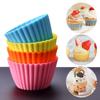 12 Pcs Reusable Silicone Baking Cup Round Baking Cups Dessert Pudding Ramekin Holders Kitchen Baking Cup Heavy Duty Cupcake Mold