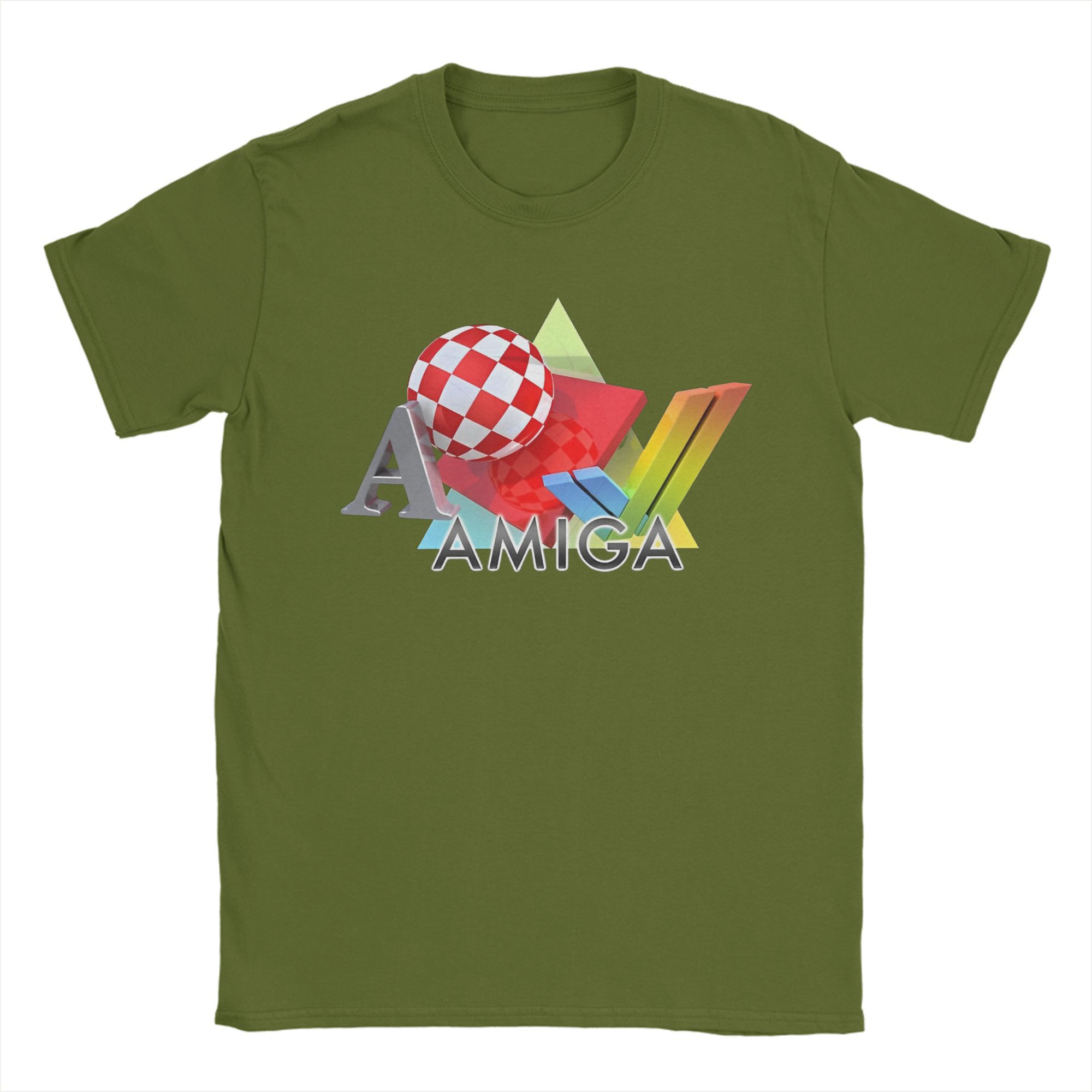 

Funny A Combination of Amiga Logos T-Shirt Men s Round Neck Short Sleeve Tops Cotton Summer Top Tee 4XL