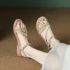 9030-30 Roman Sandals 2025 Internet Celebrity New Versatile Soft-soled Open-toed Flats Beach Shoes