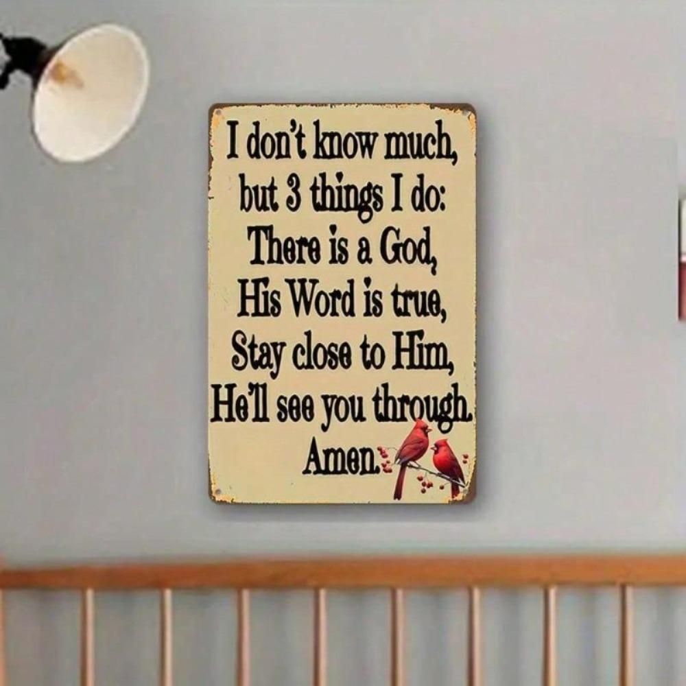Vintage Faith Trust Quote Tin Sign Wall Decor Art Metal Plaque