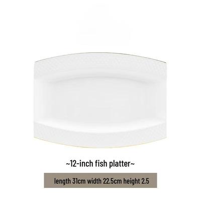 Jingdezhen Hand-Painted Gold Frost Palace Fish Plate