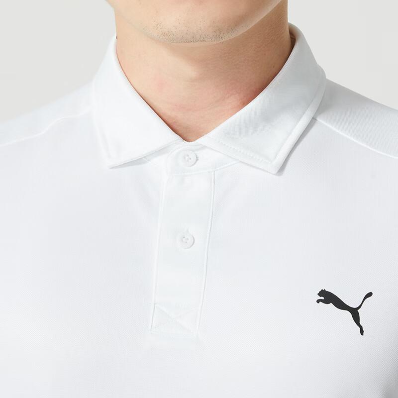 Puma Solid Color Breathable Short Sleeve Polo Shirt Men Tops White 682914-02