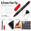 Vibrant 12-Color Water-based Fine Liner Pen Set for Art & School, 0.5mm Fiber Tip