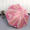 1pc Pink Hearts Pattern Automatic Folding Umbrella - 8-Rib Durable Iron Frame, Compact Portable for Daily Travel Yy251205053