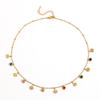 European Style Stainless Steel Crown Cross Necklace with Colorful Diamond Pendants for Women